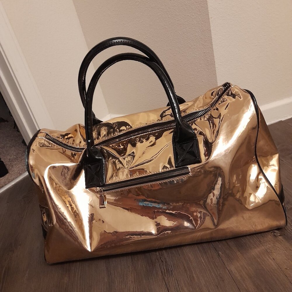 Tote & Carry Gold Metallic Duffle Bag